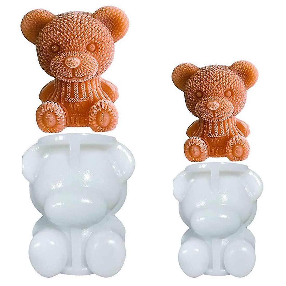 Ice Cube Mold Trays 3D Teddy Bear Ice Cube Mold Silicone Bear Molds, Bear Ice Mold, 2 Sizes