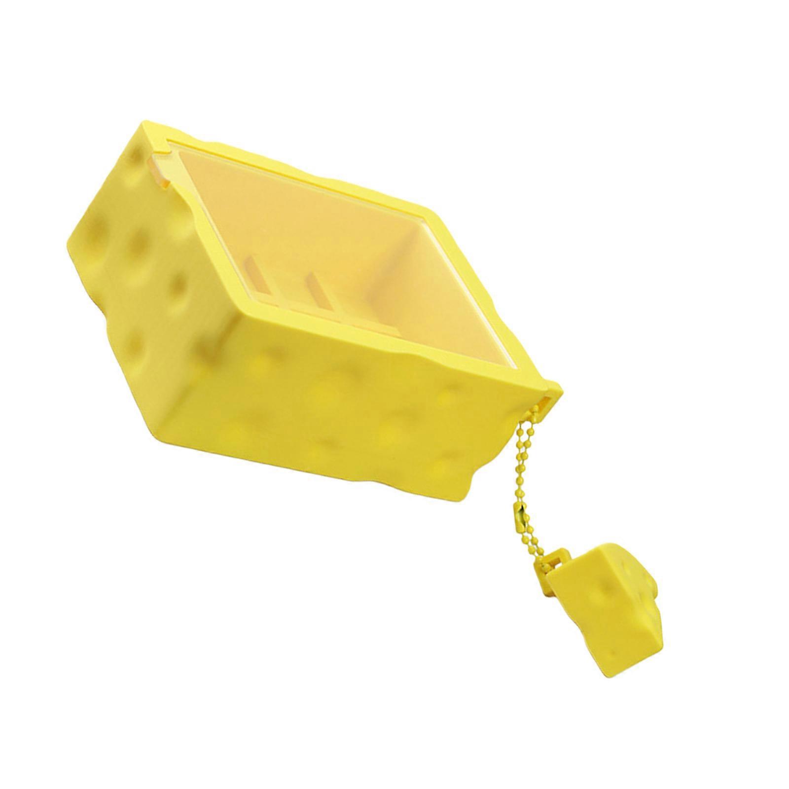 Cheese Themed Keycap Holder Durability Construction Portable Desktop Organiser Keycaps Storage Box  Yellow