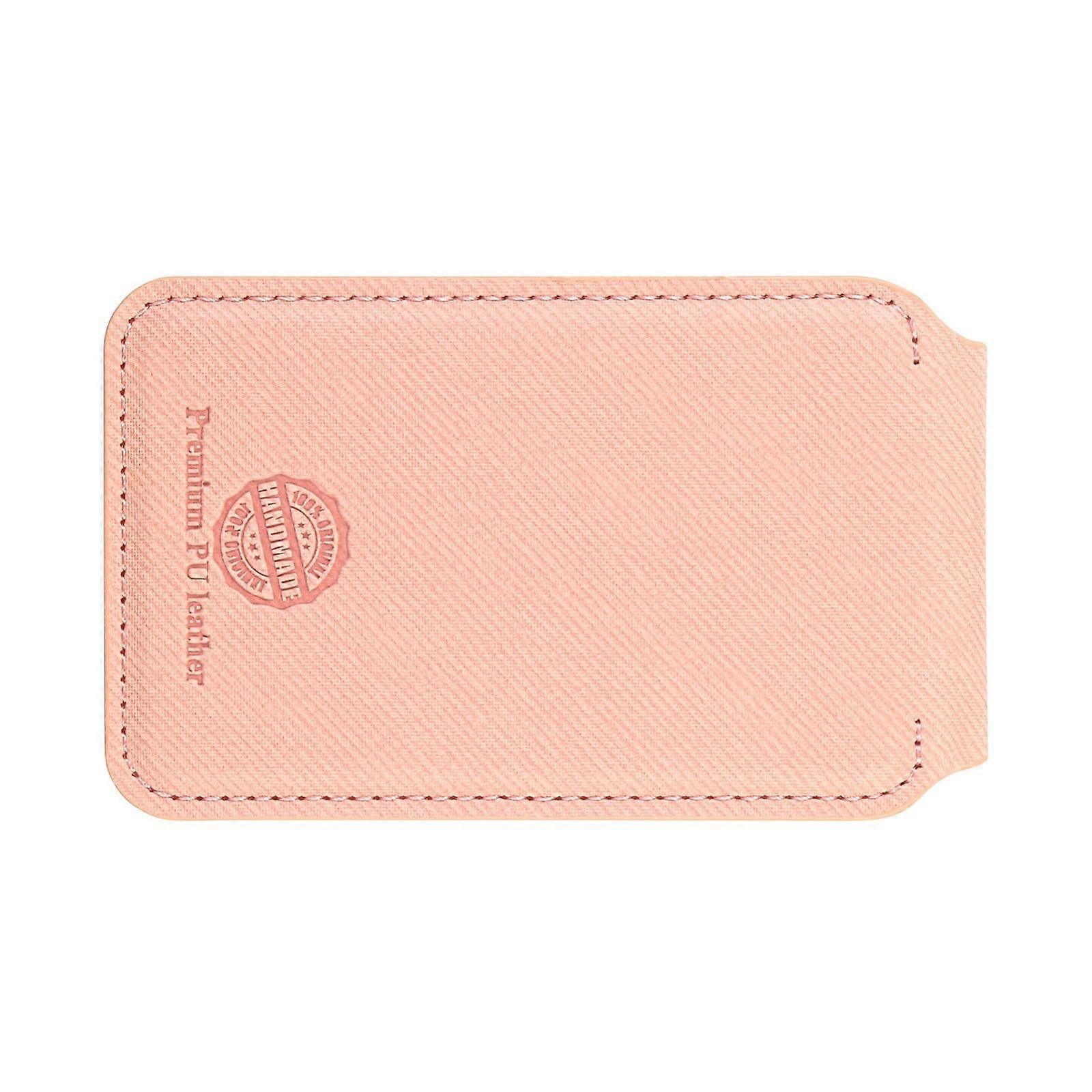 Multifunctional PU Card Wallet Adjustable Viewing Stand Not Skimming Magnetic Attachment 100mm for Smartphones  Pink