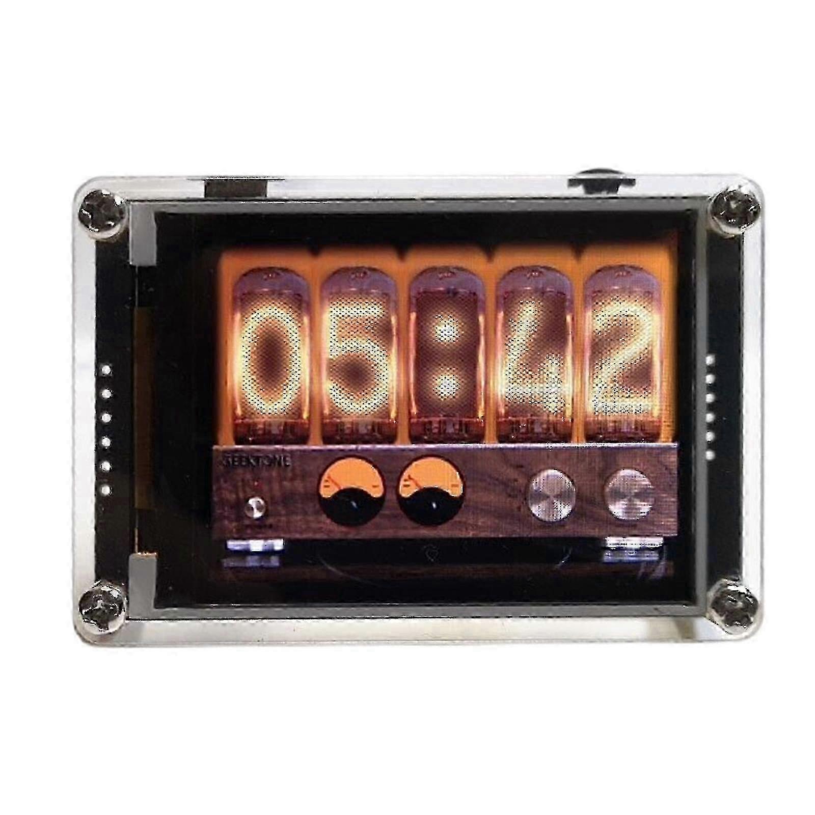 2.4" Plug-in Nixie Tube Clock Vu Meter Voice-controlled Music Spectrum Display s