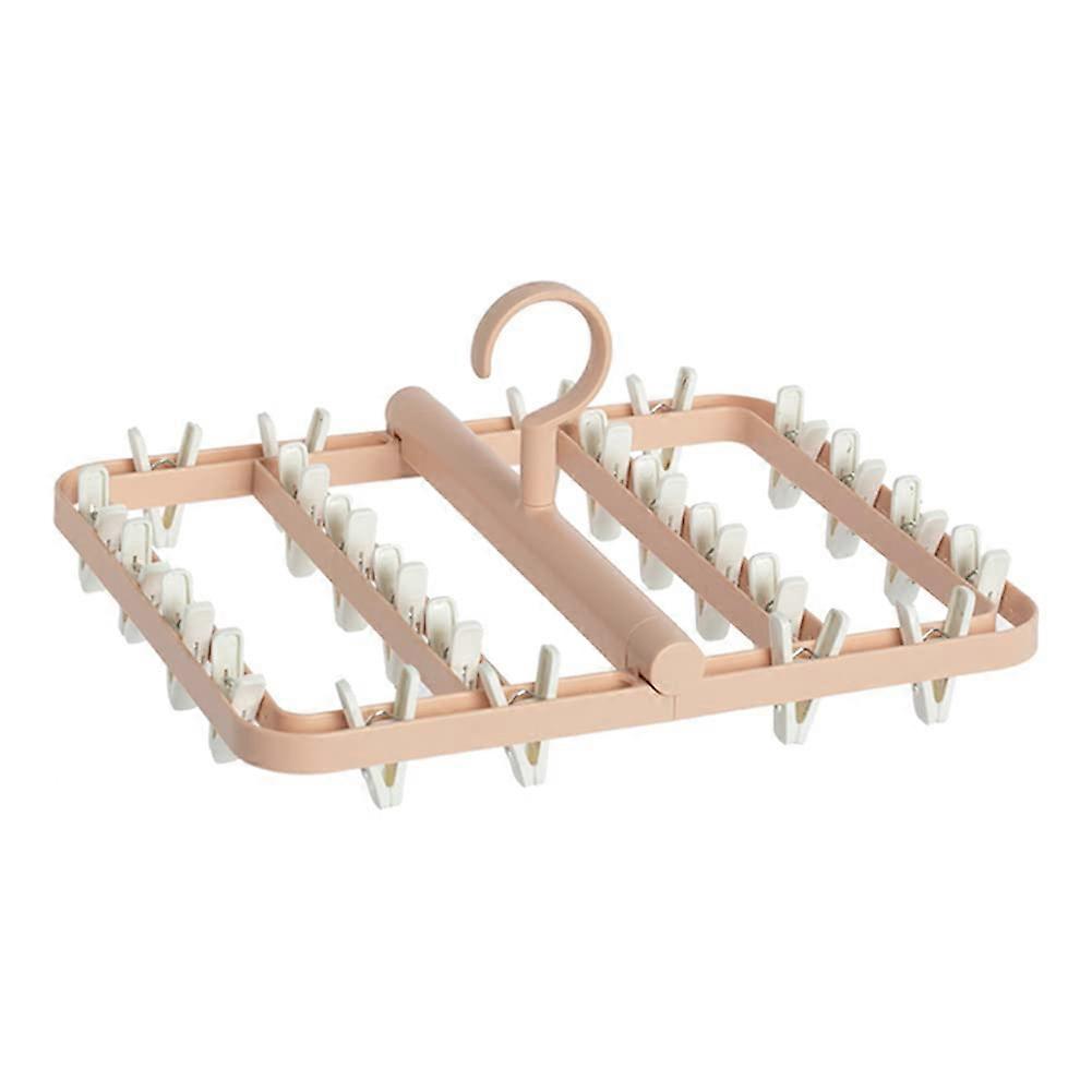 Sock Drying Rack Folding Portable Plastic Hanging Dryer With 24 Clips SpaceSaving Laundry Rack 2Pack Blue