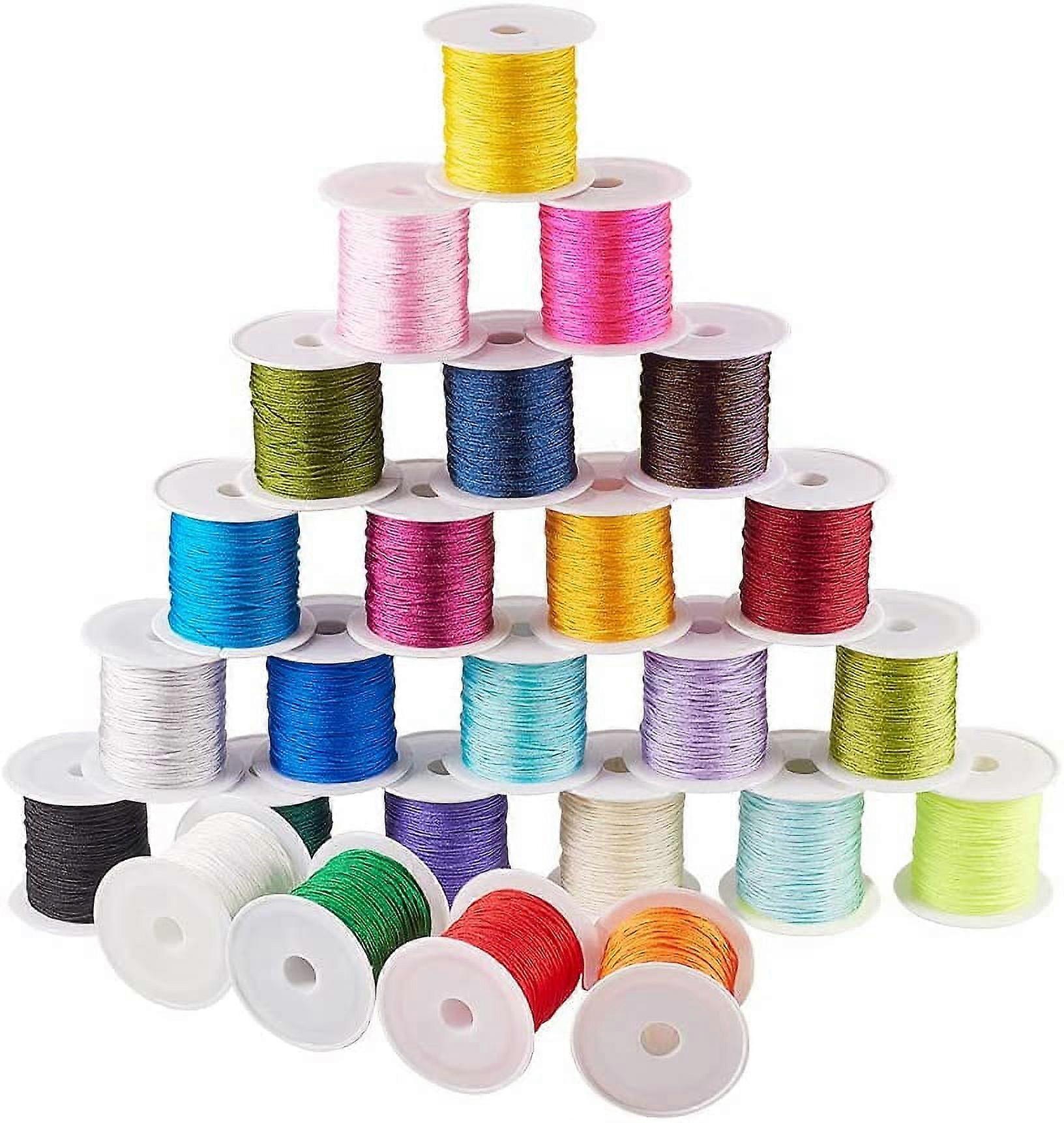 25 Colors 0.8mm Chinese Knotting Cord 250yards Nylon Beading String Knotting Cord Thread Cord