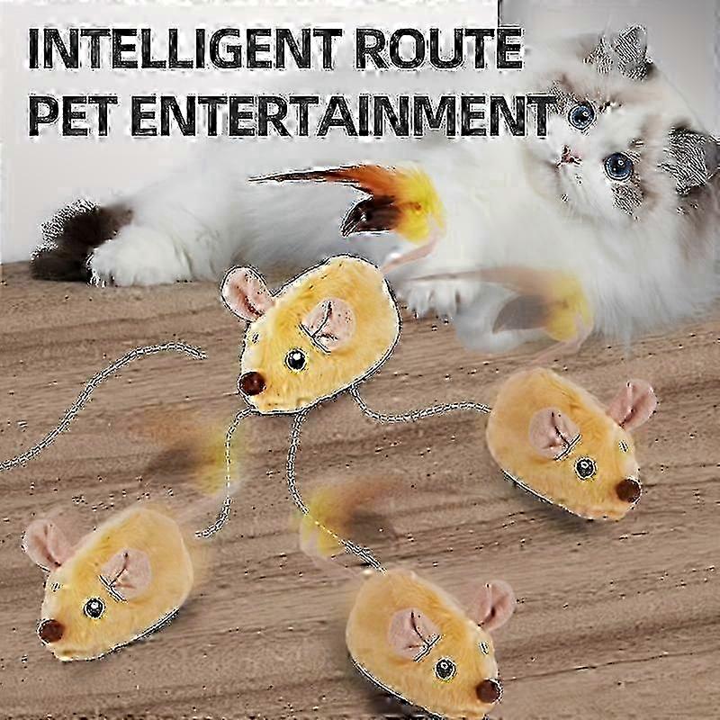 Interactive Plush Cat Toy with Sound and LED Light - USB Rechargeable Automatic Move