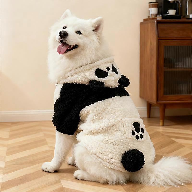 Pet dog clothes for autumn and winter, warm and thickened for small and medium-sized dogs such as Teddy and Bichon Frise, four-legged panda 