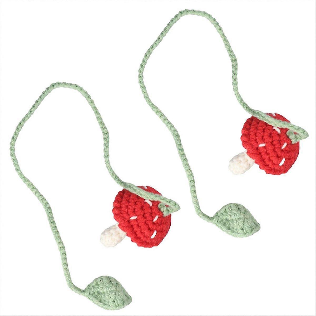 Cute Mushroom Bookmark Handmade Knitted Book Clip