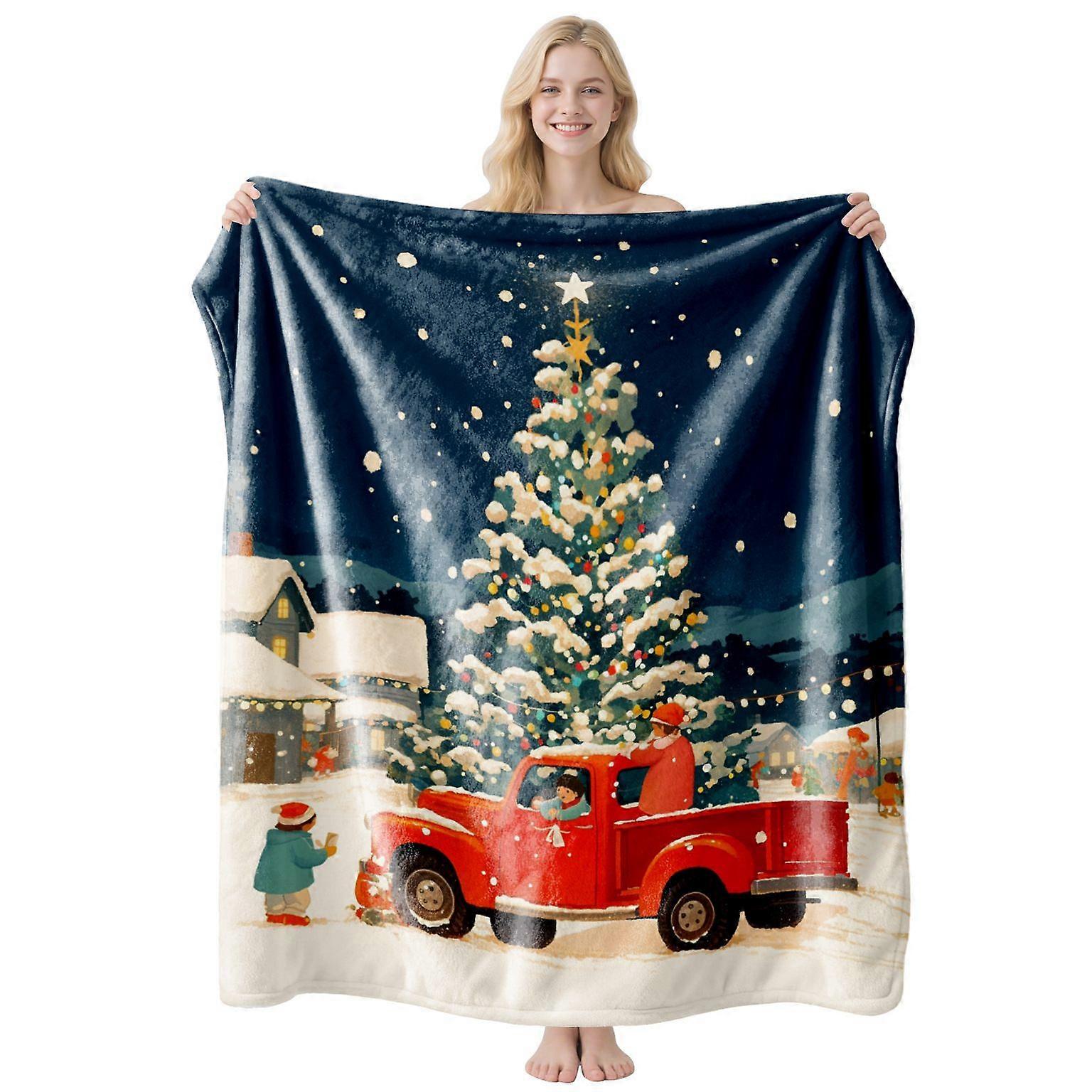 Christmas-Themed Flannel Blankets   Based -75*100