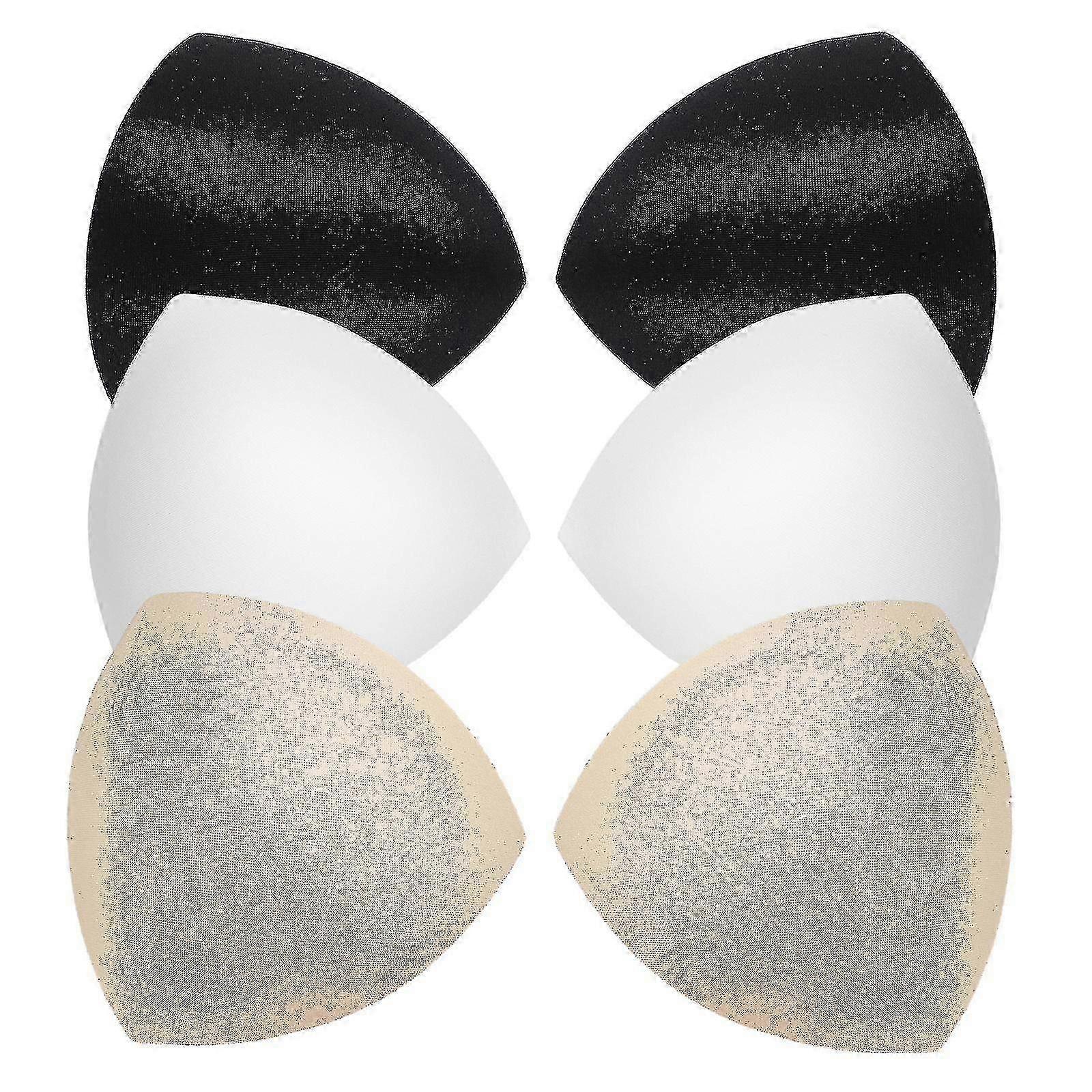 6 Pairs Ladies Bras Breathable Bra Pads Bathing Suit Pads Insert Removable Bra Pads Breathable Sponge Pads Bra Insert Pads