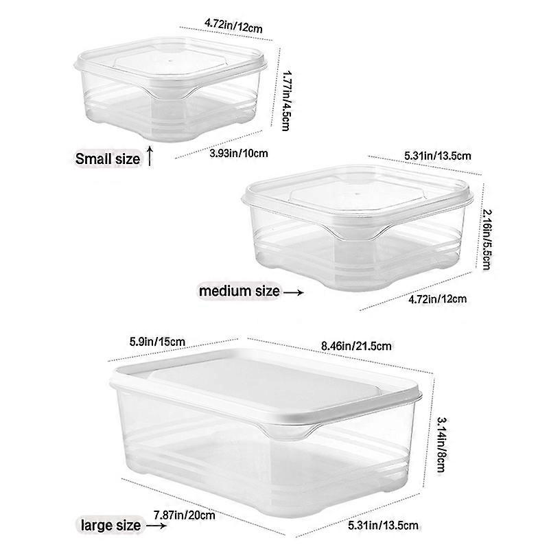 1 Set of 3 Food Preservation Boxes, Refrigerator Storage Boxes, Grain Storage Boxes, Plastic Box Sealed Boxes, Large, Medium and Small 3 Set