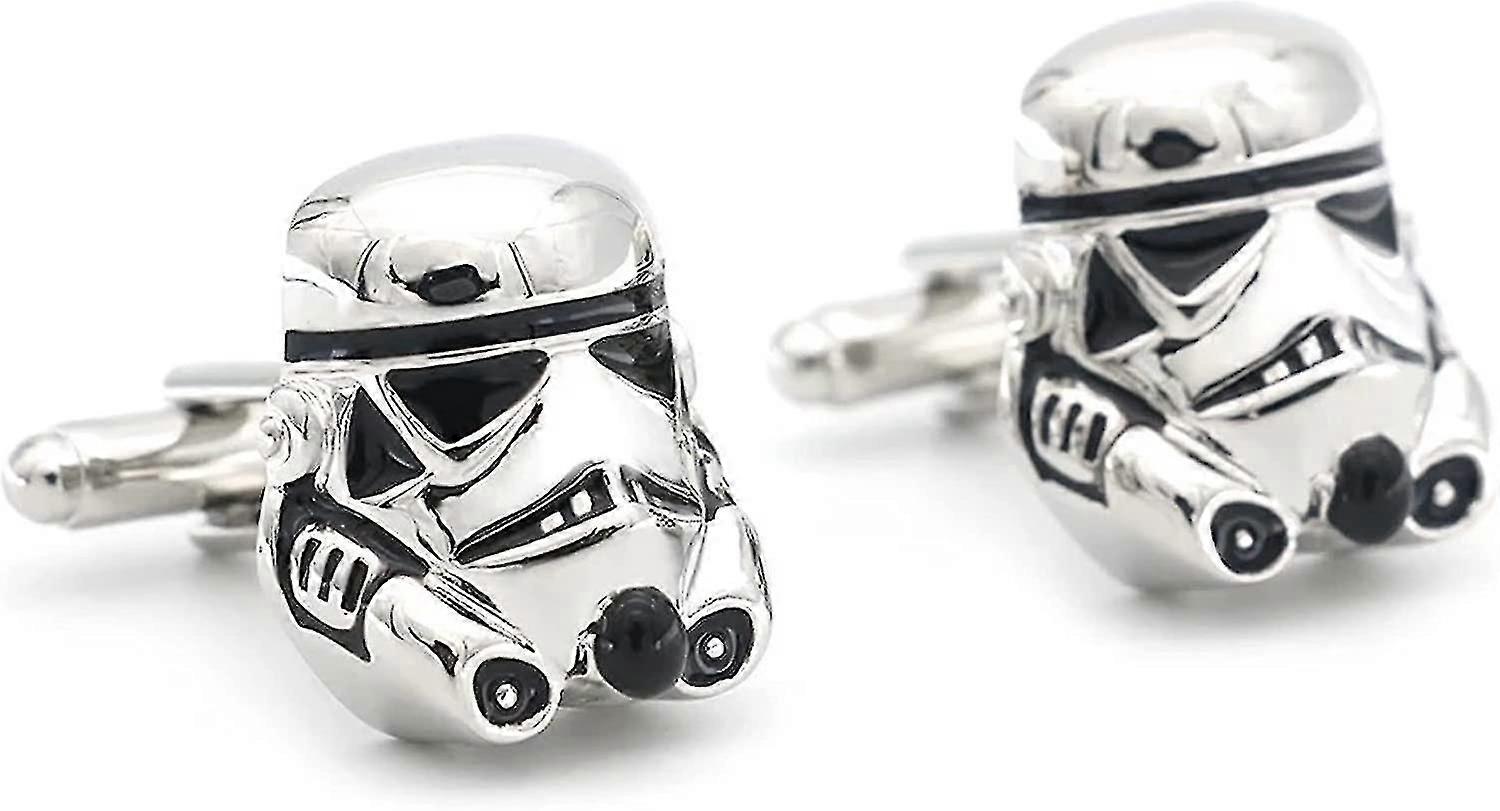 スターウォーズストームトルーパーメンズノベルティシルバー亜鉛合金カフスボタン+ギフトBag_xush