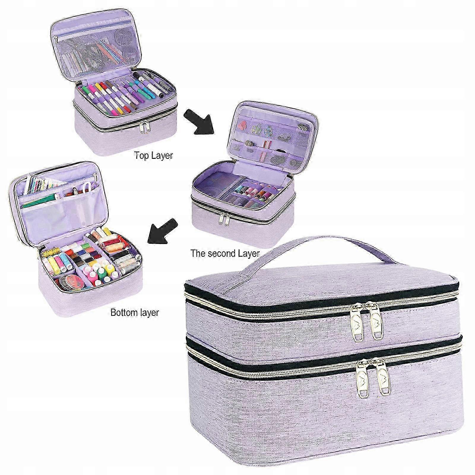 Sewing Accessories Organizer, Double-layer, Travel Sewing Box,