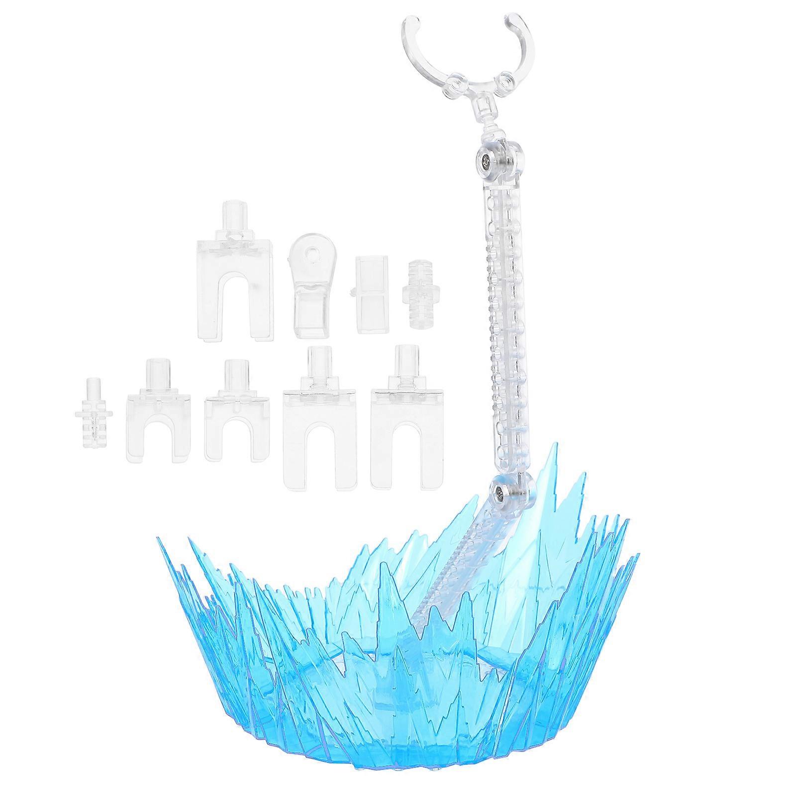 Figure Effect Action Figure Display Stand Home Display Sky Blue Plastic Model Display Base with Lighting Enhancement 1Set