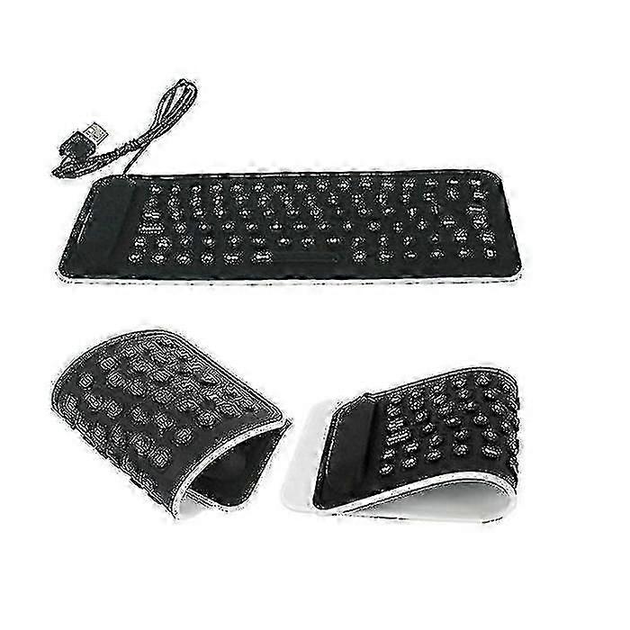 New Portable Usb Mini Flexible Silicone Pc Keyboard Foldable For Laptop Notebook Black 17otc21