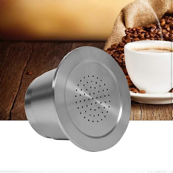 Stainless Steel Refillable Reusable Coffee Capsule with Spoon Compatible for Nespresso Machine-CWU