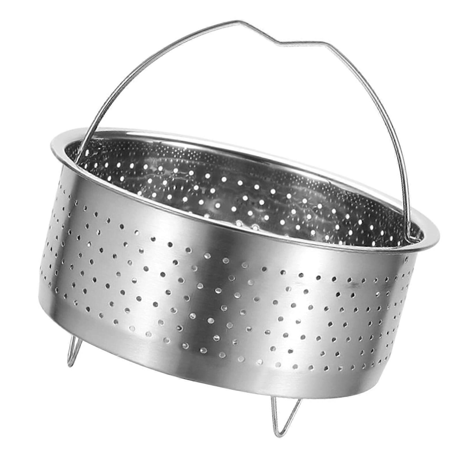 Vegetable Steamer Basket Stainless Steel Insert with Handle for Fish Seafood Corn Cooking
