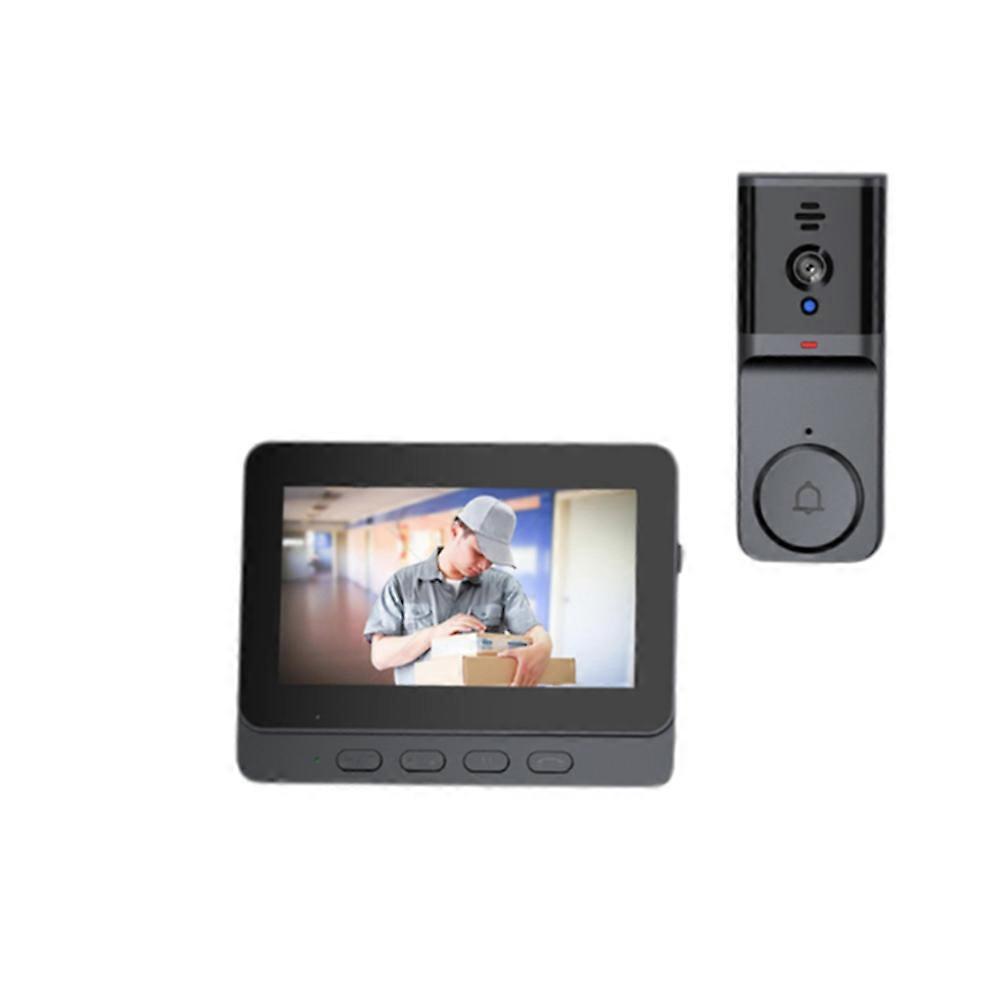 4.3" Smart Wireless Doorbell with Camera 2.4G Bluetooth Wireless Video Doorbell with Two-Way Intercom