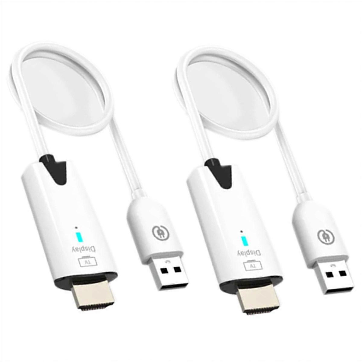 2X 5G 30M Wireless -Compatible Extender Cable Audio Video Transmitter&Receiver Display Adapter for C