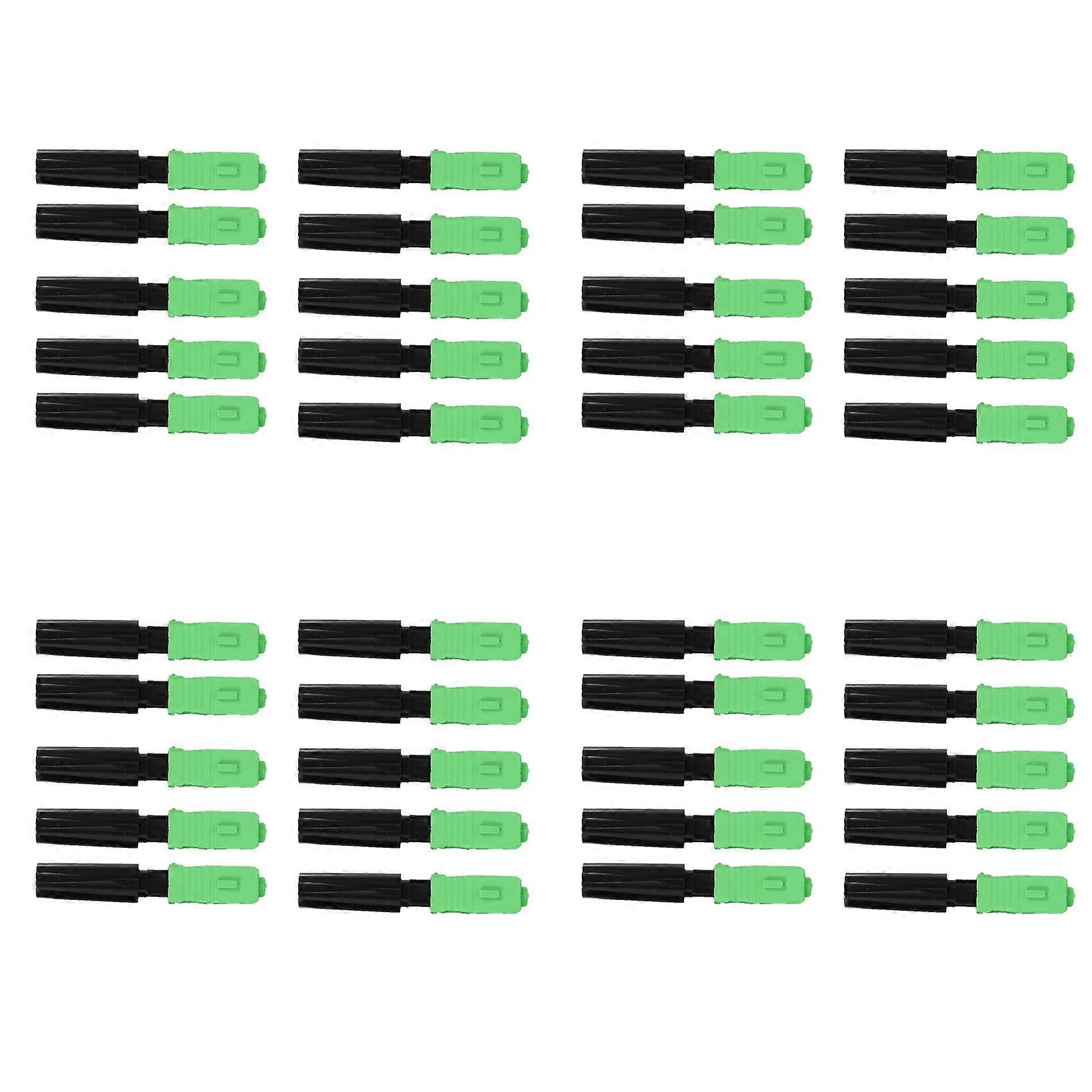 40Pcs Ftth Embedded Quick Connector SC/ Green Plastic Fiber Optic Connector