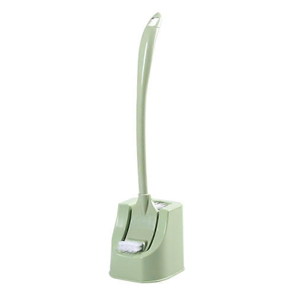Toilet Brush Set with Long Handle Soft Bristles SplashProof Compact Design for Bathroom Cleaning Green