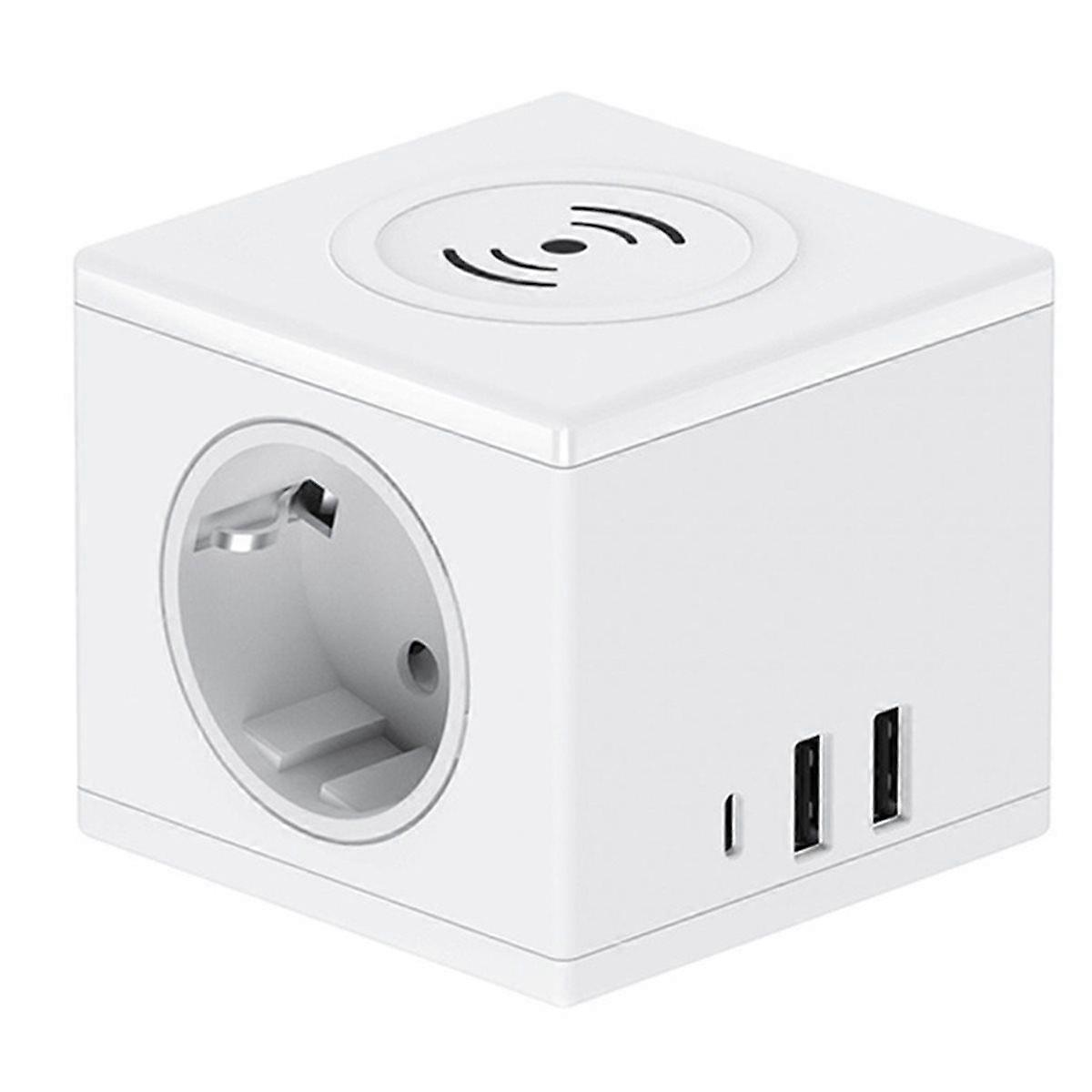Wireless Charging Cube Socket PD15W Fast Charging (EU),A