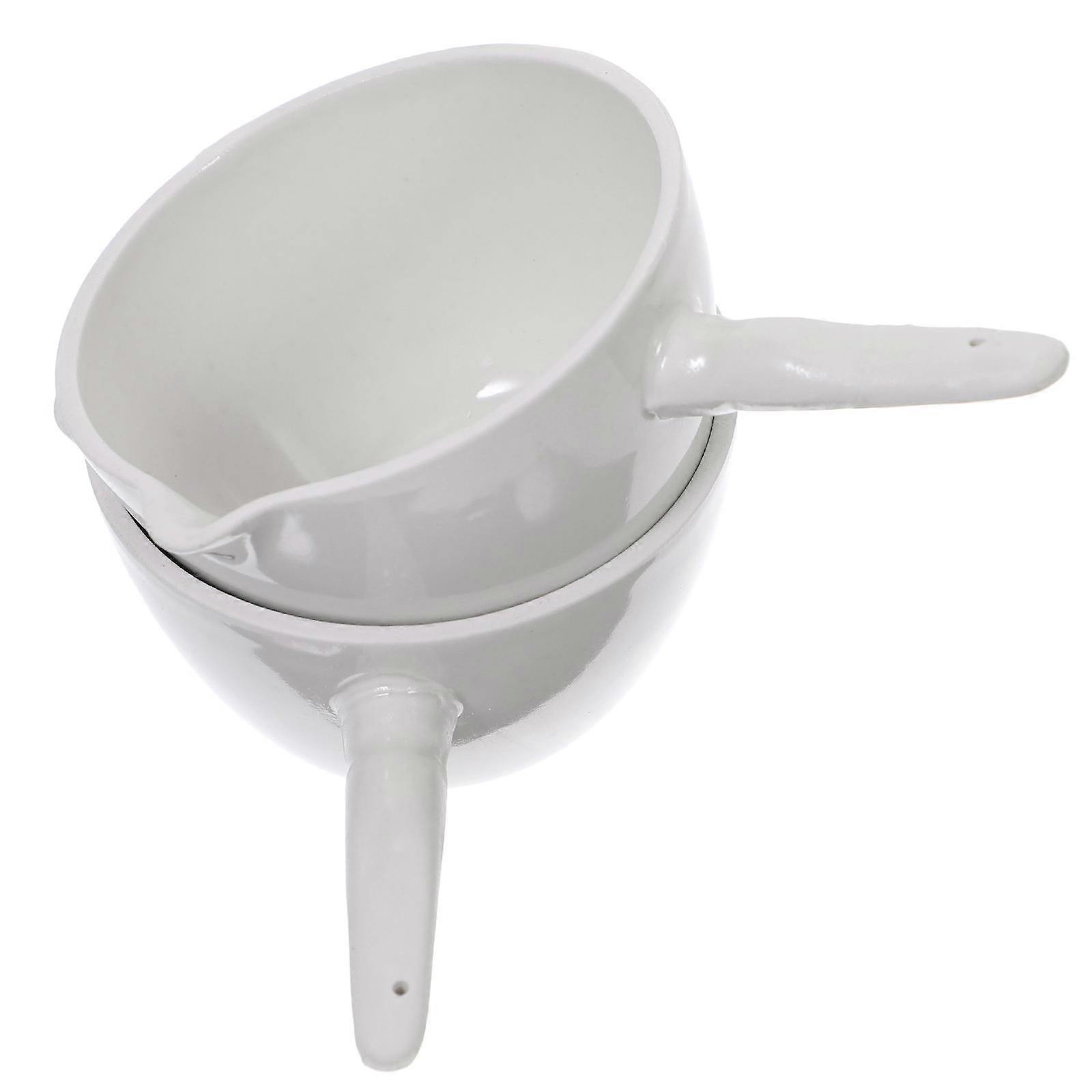 Ceramics Evaporating Basin with Handle for Laboratory 2Pcs Set
