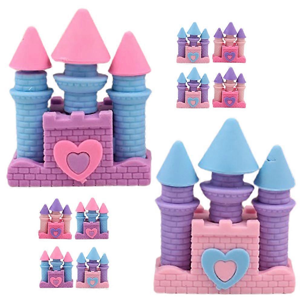 Cartoon Erasers Castle Eraser for Home Use 10Pcs Fun Set