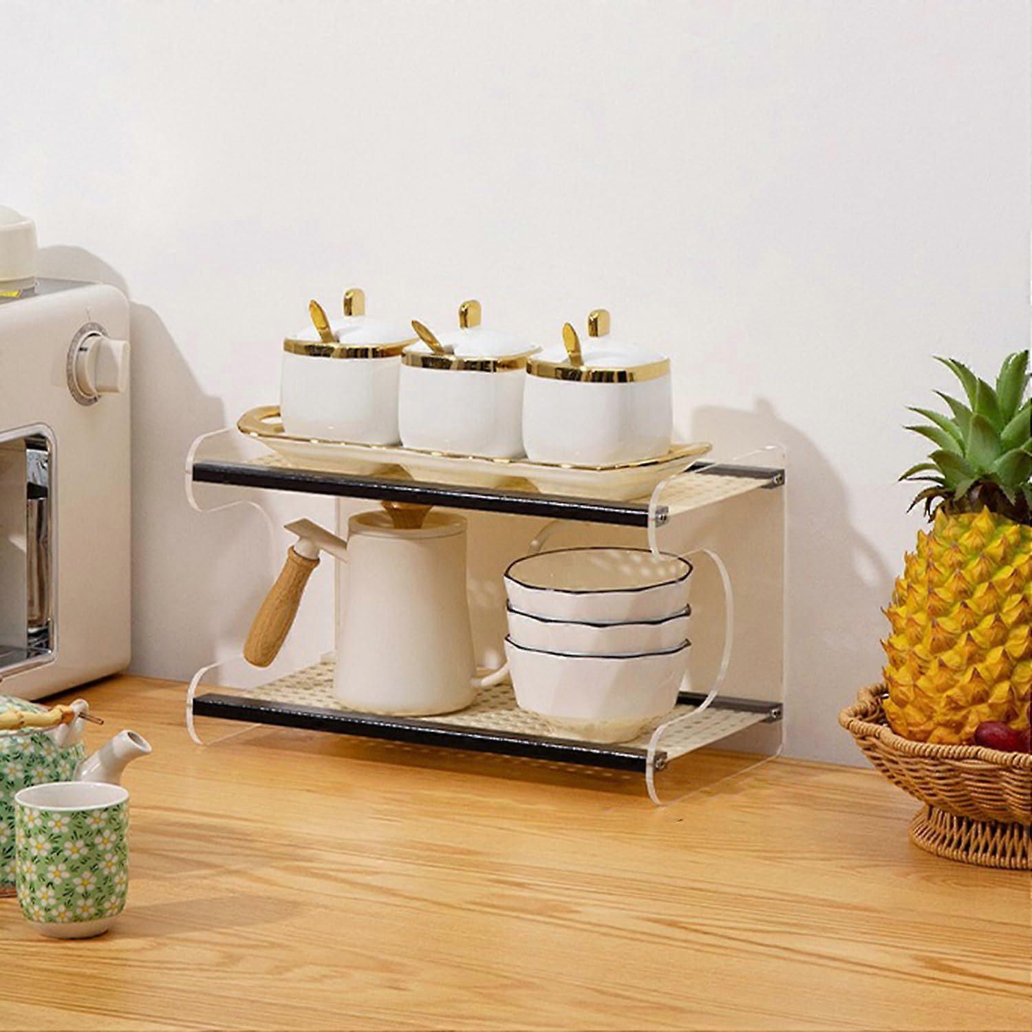 3 Tier Spice Rack Organizer Bamboo Countertop Shelf SpaceSaving for Kitchen and Bathroom Use