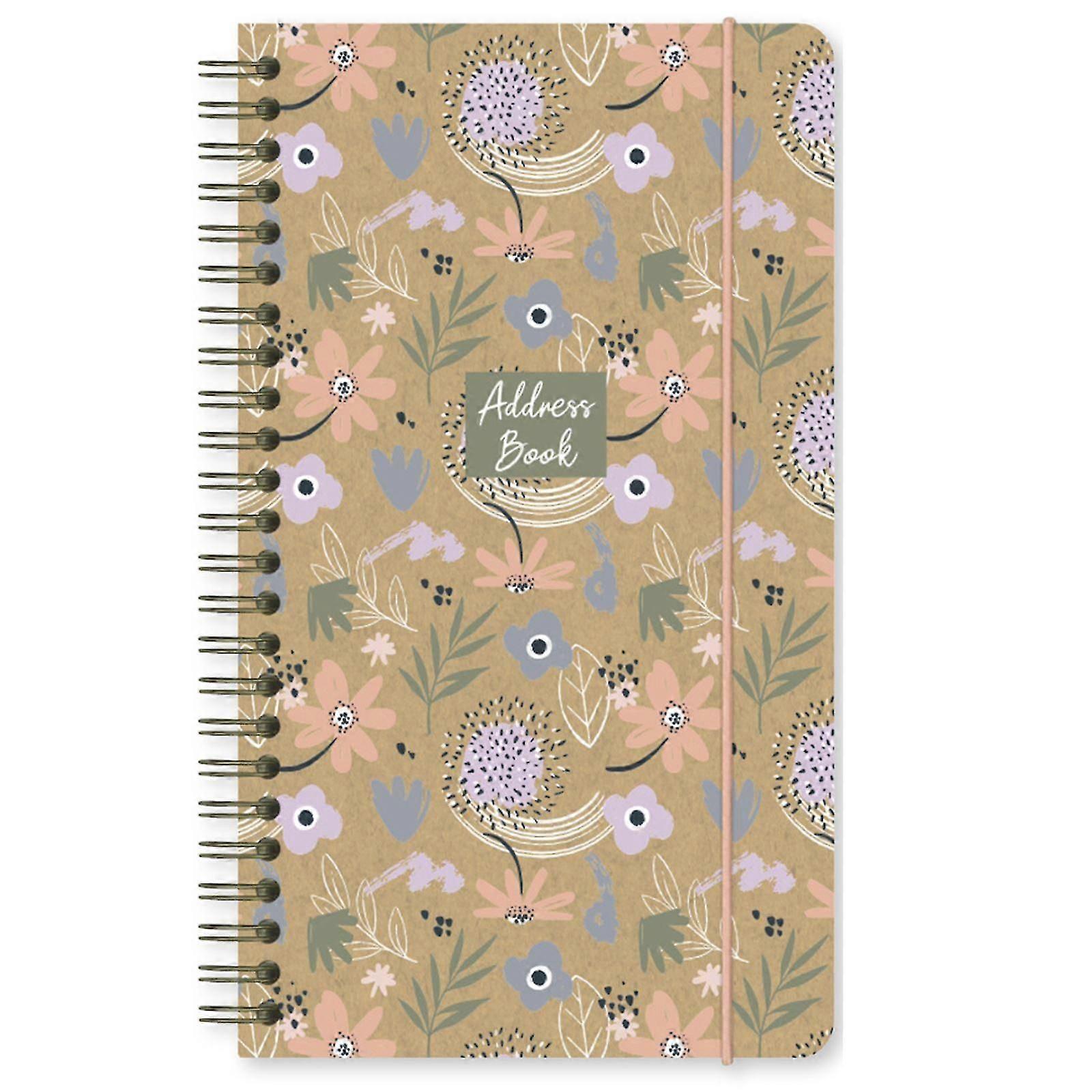 A to Z Telefono Large Slim Wiro Spiral Address Book A-Z Index Copertina rigida con elastico