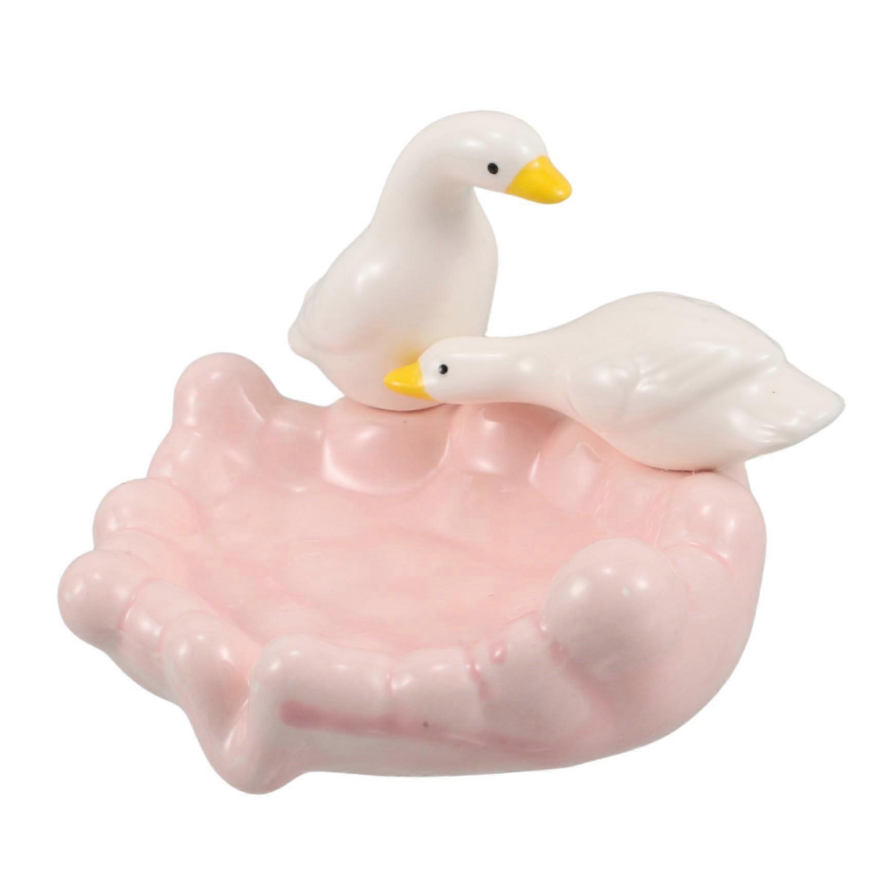Ceramic Duck Soap Dish with SelfDraining Design for Bathroom, Kitchen Sink, RV and Shower Storage