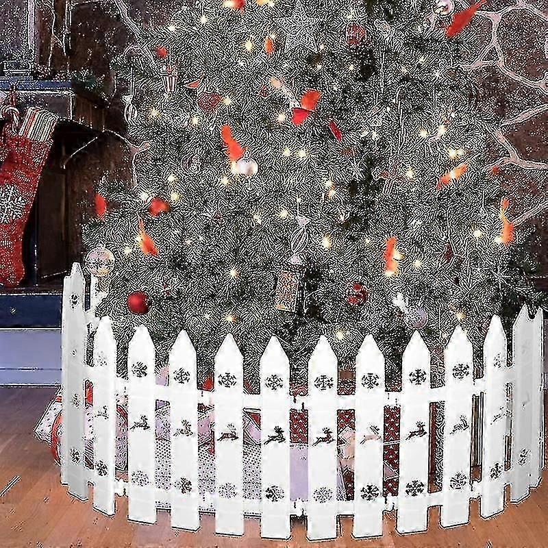19ks Vánoční Strom Ploty, Bílá Laťkový Plot Hranice Vánoční Strom Dekorace