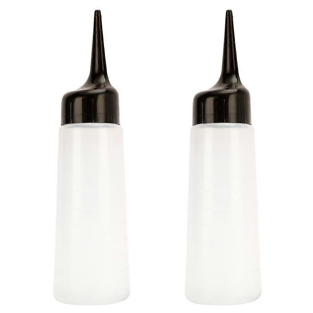 2 Pack Hair Dye Applicator Bottle with Scale, Pump Tip for Precise Color Application, Black 150ml