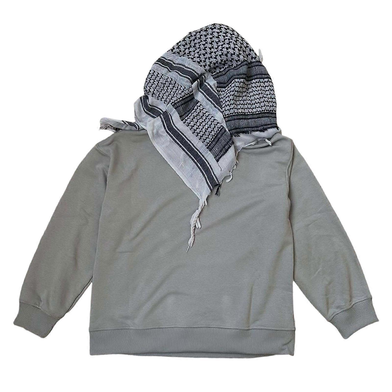 Practical And Durable Oversized Hooded Sweatshirt For Women Men with Wind Resistant Headscarf And Functional Pockets  Gray XL