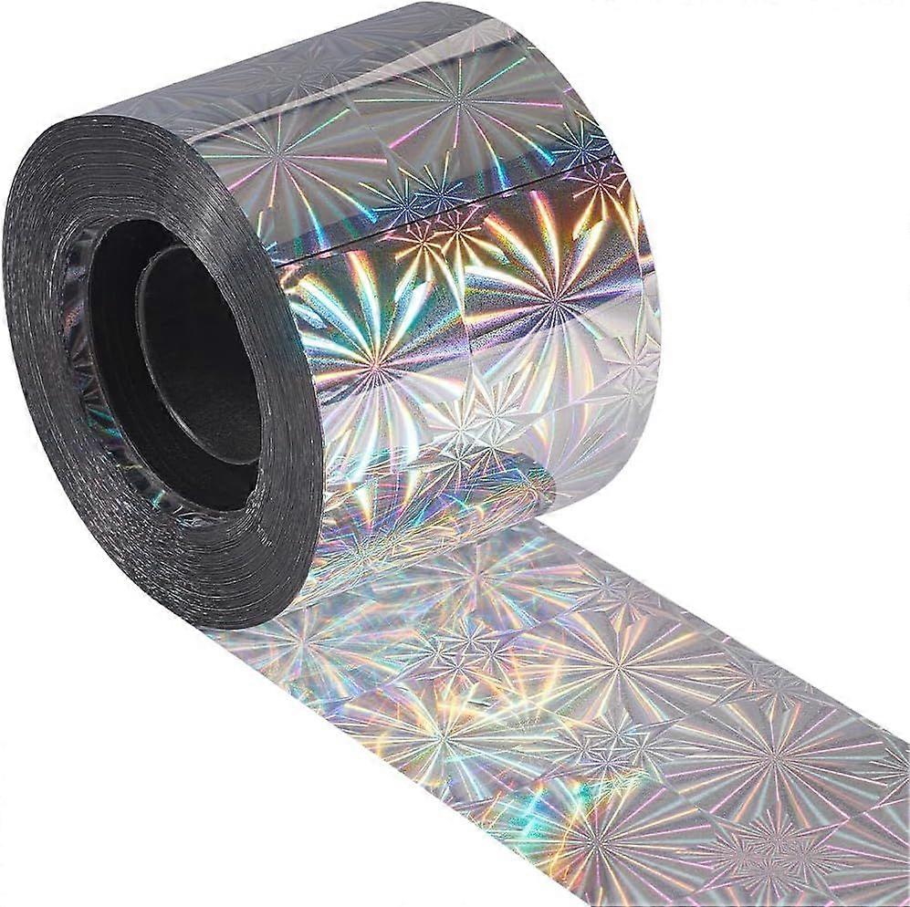 87.49 Yards Bird Ribbon 1.89" Wide Flower Pattern Double Sided Reflective Scare Tape to Keep Birds Pigeon Geeses Away from Trees Plants Crops Tapes Re
