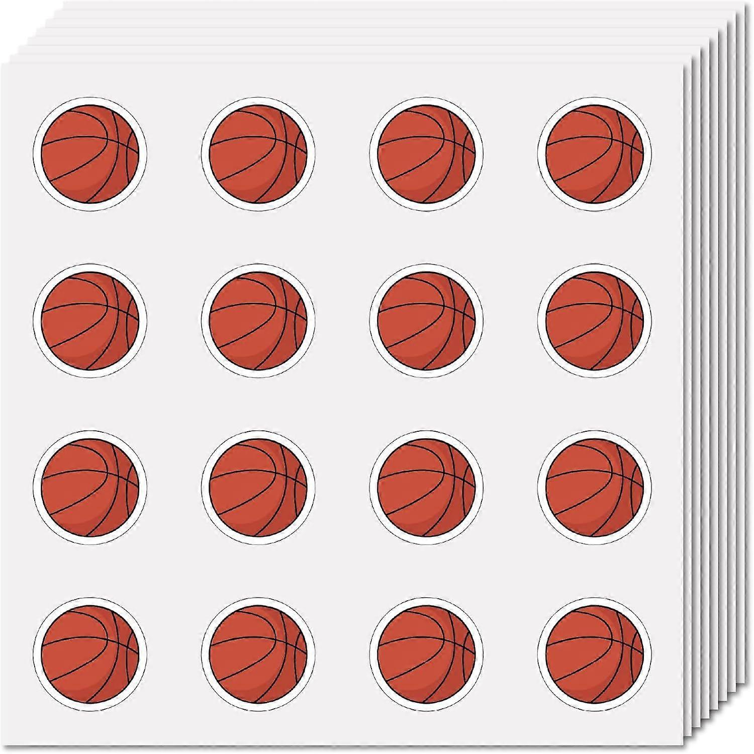 8Pcs Basketball Circle Decals Bulk Round Dot Stickers Self Adhesive Cartoon Labels Waterproof Plastic Dot Tags Removable Pattern Marking for Home Offi