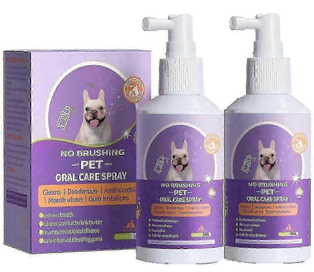 2 PCS 50ml Pets Dog Teeth Cleaning Whitening Spray