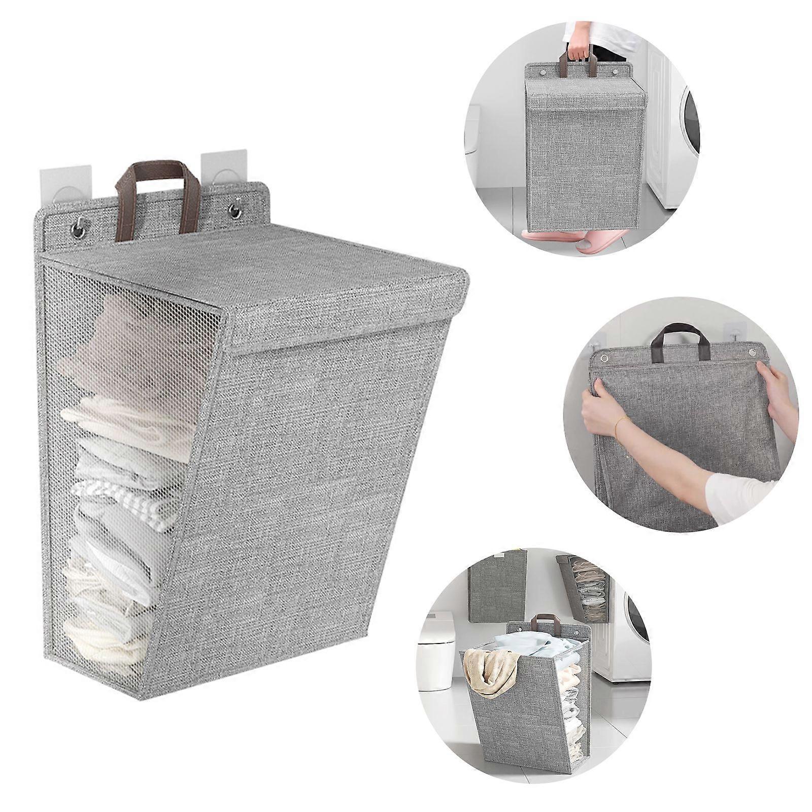 Overhead Foldable Laundry Basket And Toys Self-Adhesive Hooks