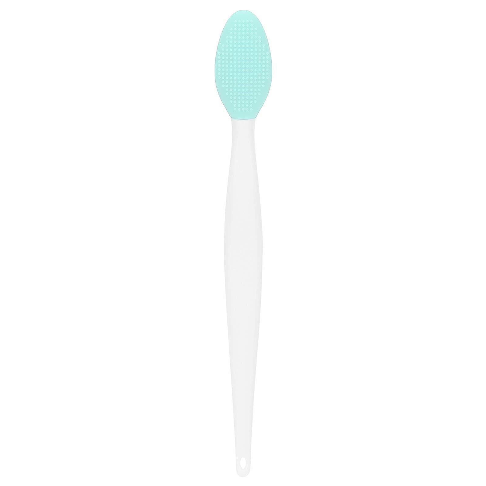 Double Sided Facial Cleansing Brush for Deep Pore and Blackhead Removal with Gentle Lip Exfoliation Green