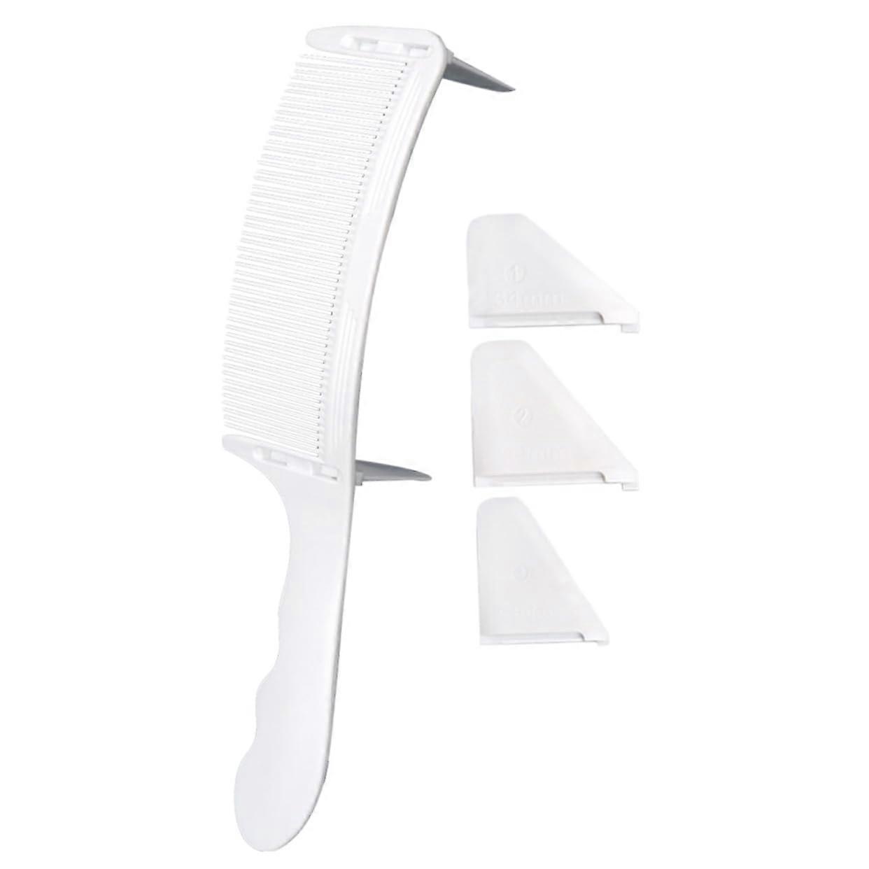 Barber Comb Set for Men with Adjustable Cutting Guide, Ergonomic Curve Grip, Precise Haircuts, White
