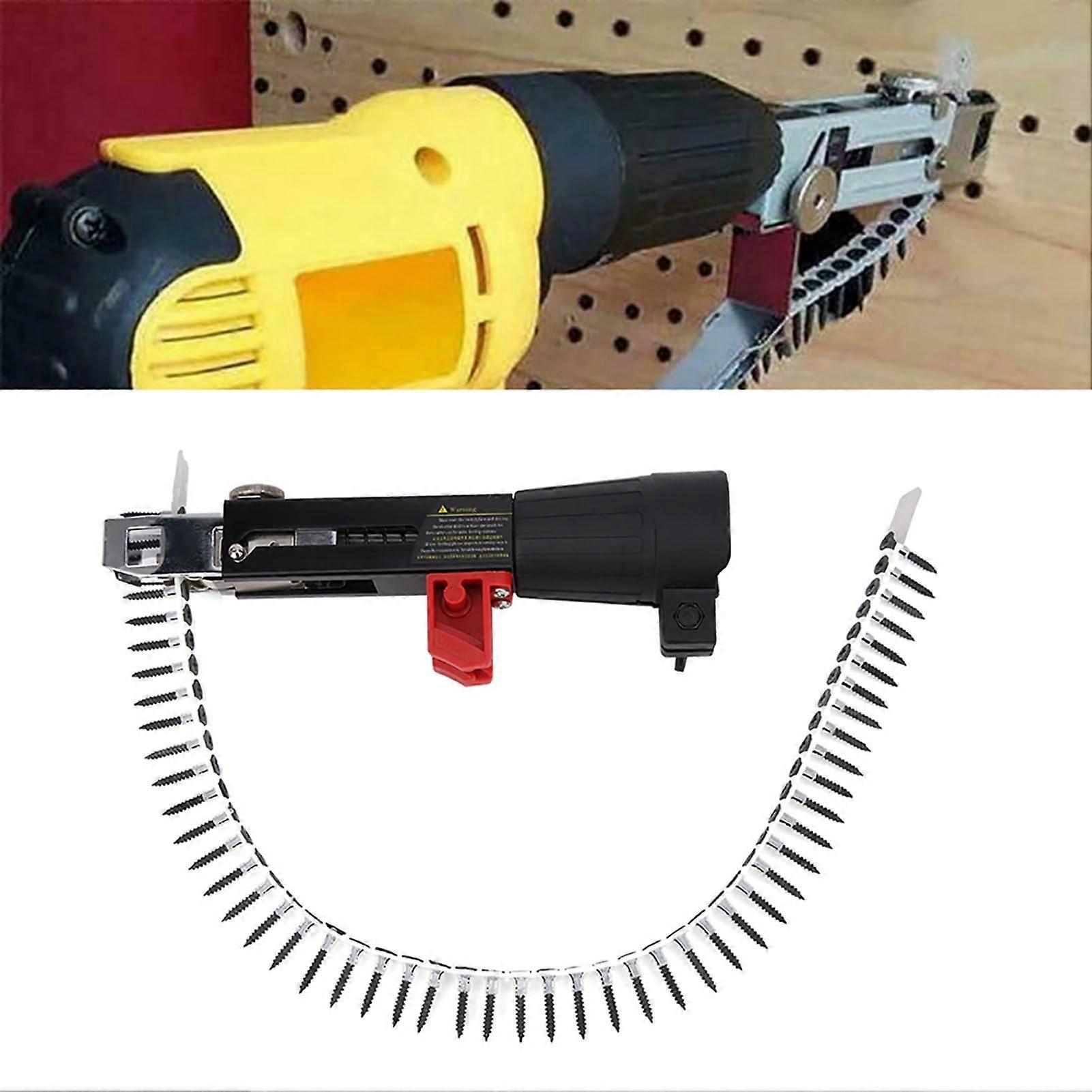Electric Drill Screwdriver Attachment with Automatic Nail Feeding and Adjustable Depth for Gypsum Board