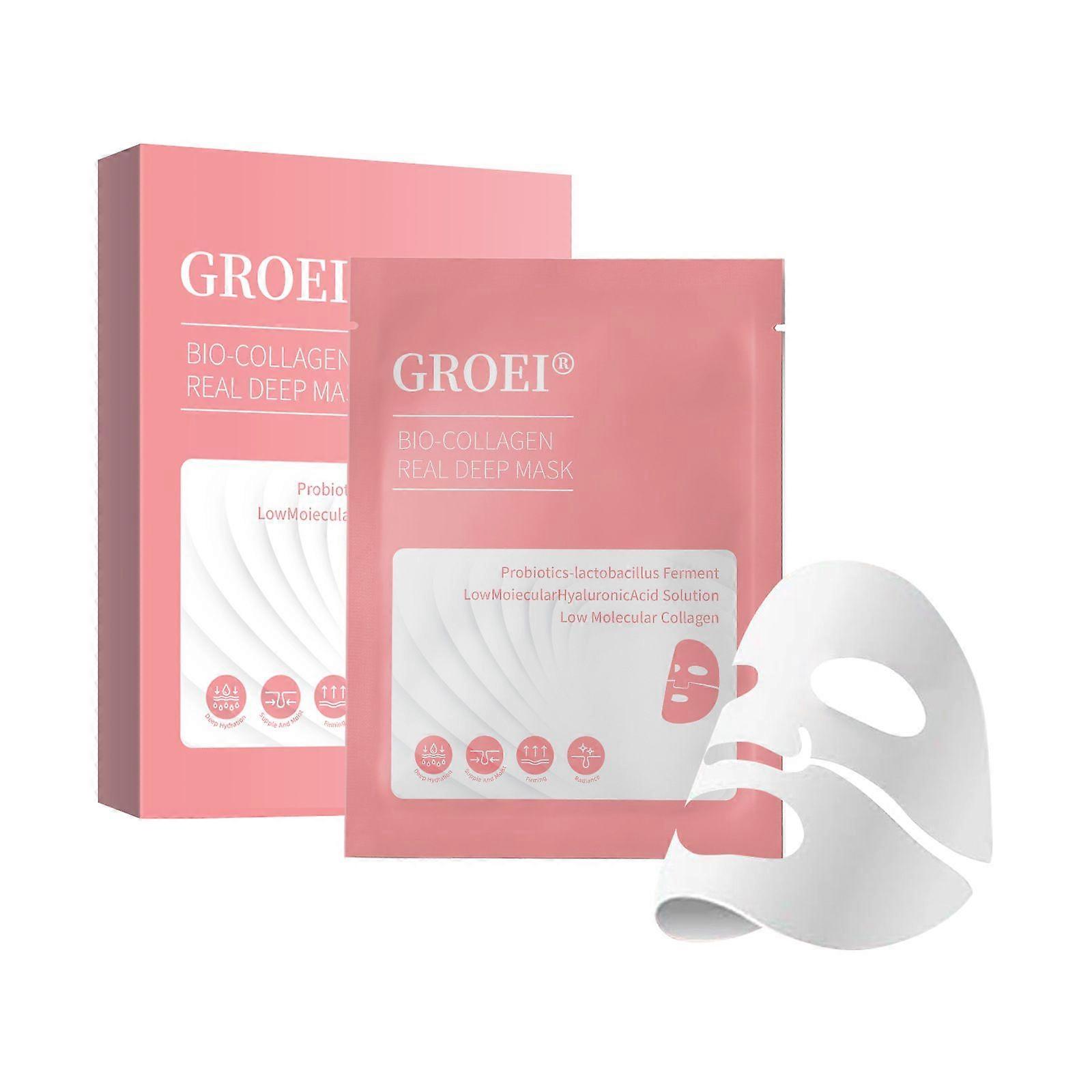 Deep Collagen Face Mask Overnight, Collagen Mask Real Deep Mask, Hydrating Hydrogel Masks with Low Molecular Collagen for Firming, Elasticity, Pore Mi