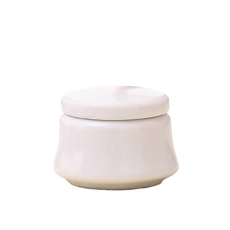 10ml Ceramic Storage Jar with Airtight Seal for Cream, Tea, Skincare and Travel Use (White)