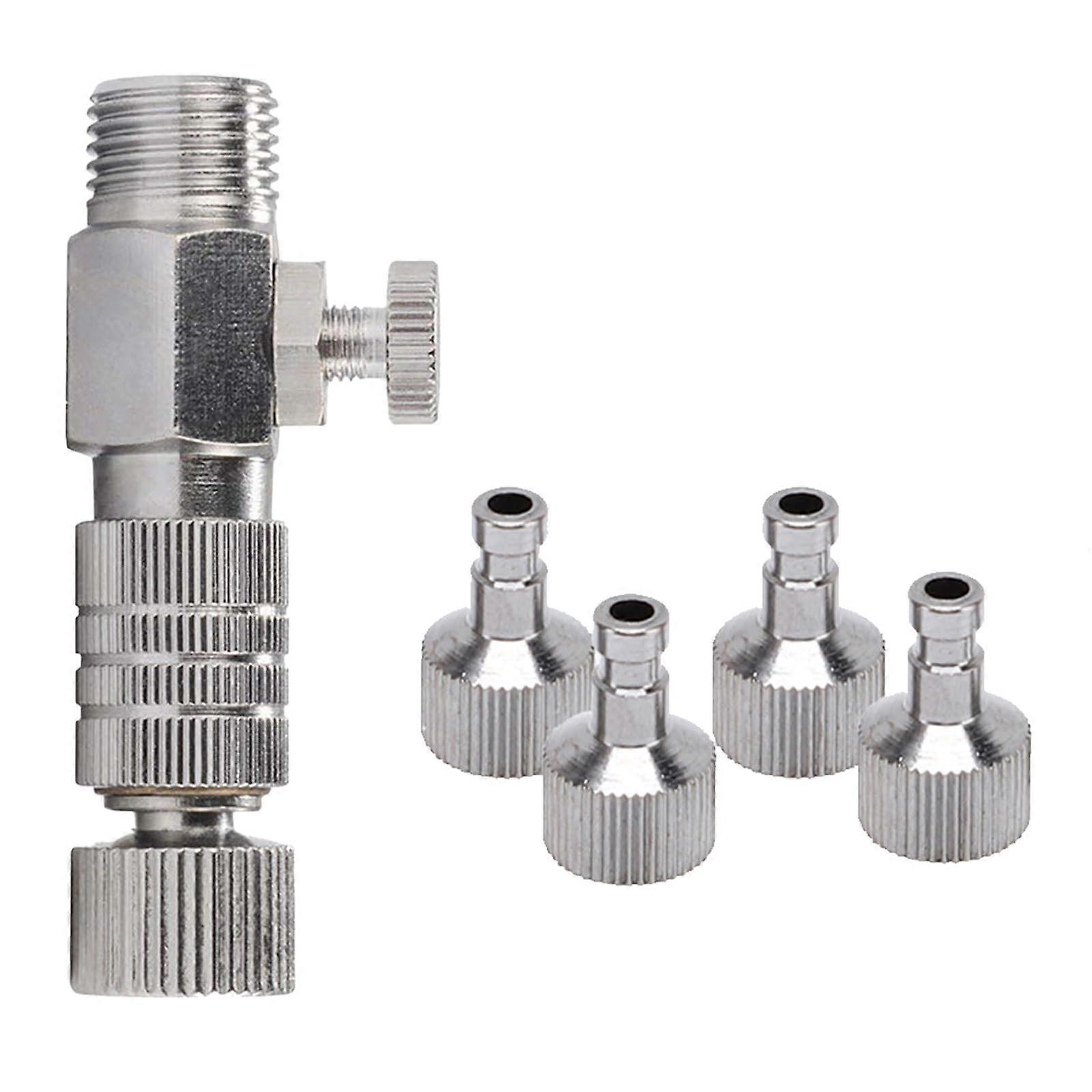 Airbrush Quick Connect with Adjustable Control Valve, Swivel Coupling Adapter Kit, 4 G1/8 Fittings