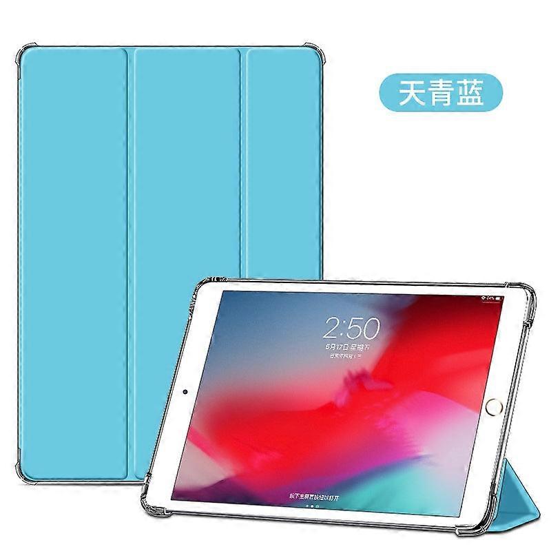 Capa elegante para iPad 5/6/8 de 9,7 polegadas, azul celeste, transparente, macia e com mini pontos.