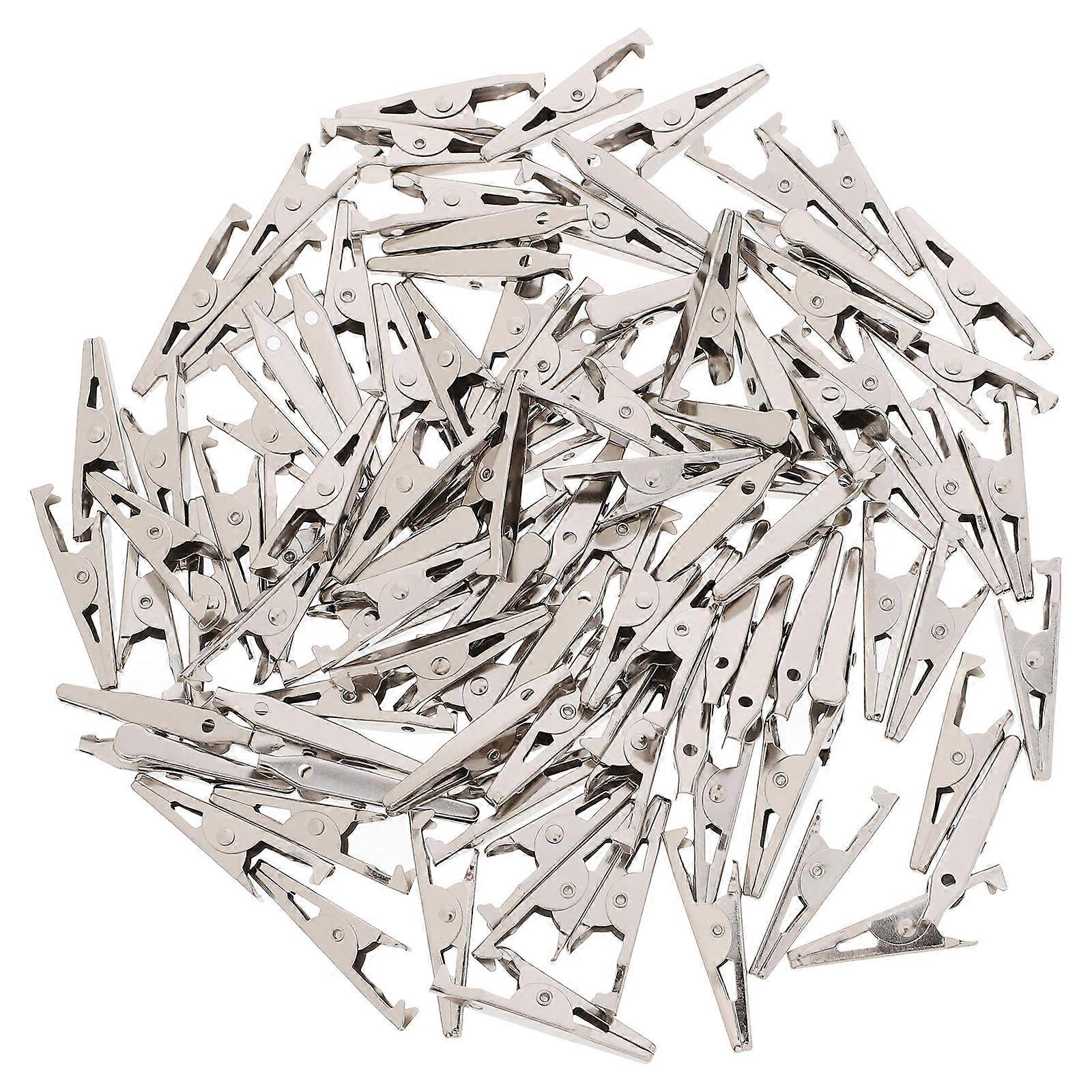 Silver Metal Clips for Electrical Testing Work 100Pcs Pack