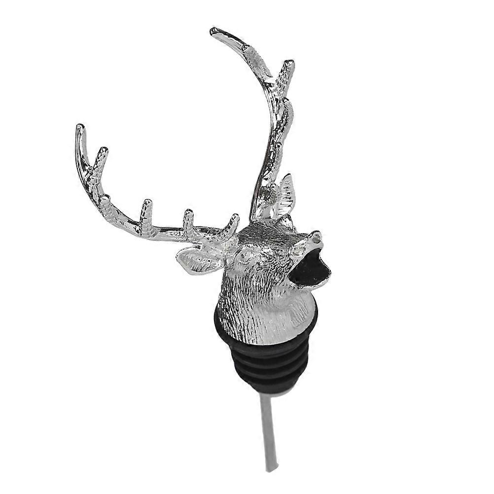 Creative Deer Head Shaped Pourer For Restaurant Use Silver 1Set