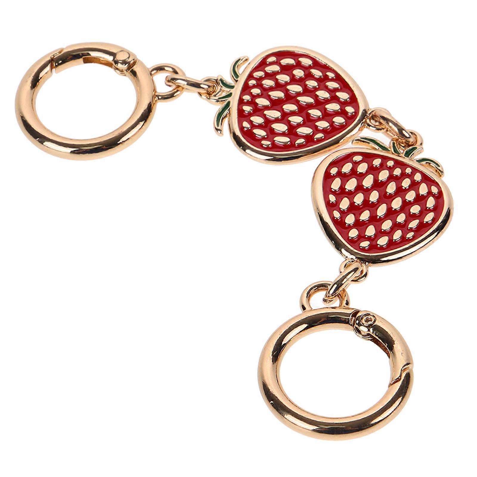Red Purse Chain Strap Extender Strawberry Design for Decoration