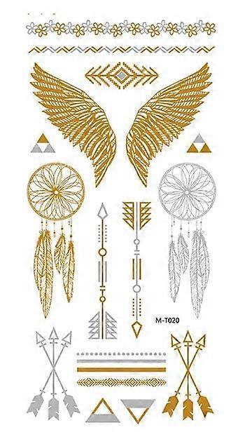 Waterproof Metallic Temporary Tattoo Sticker for Party, Skin Safe Easy Application MT20