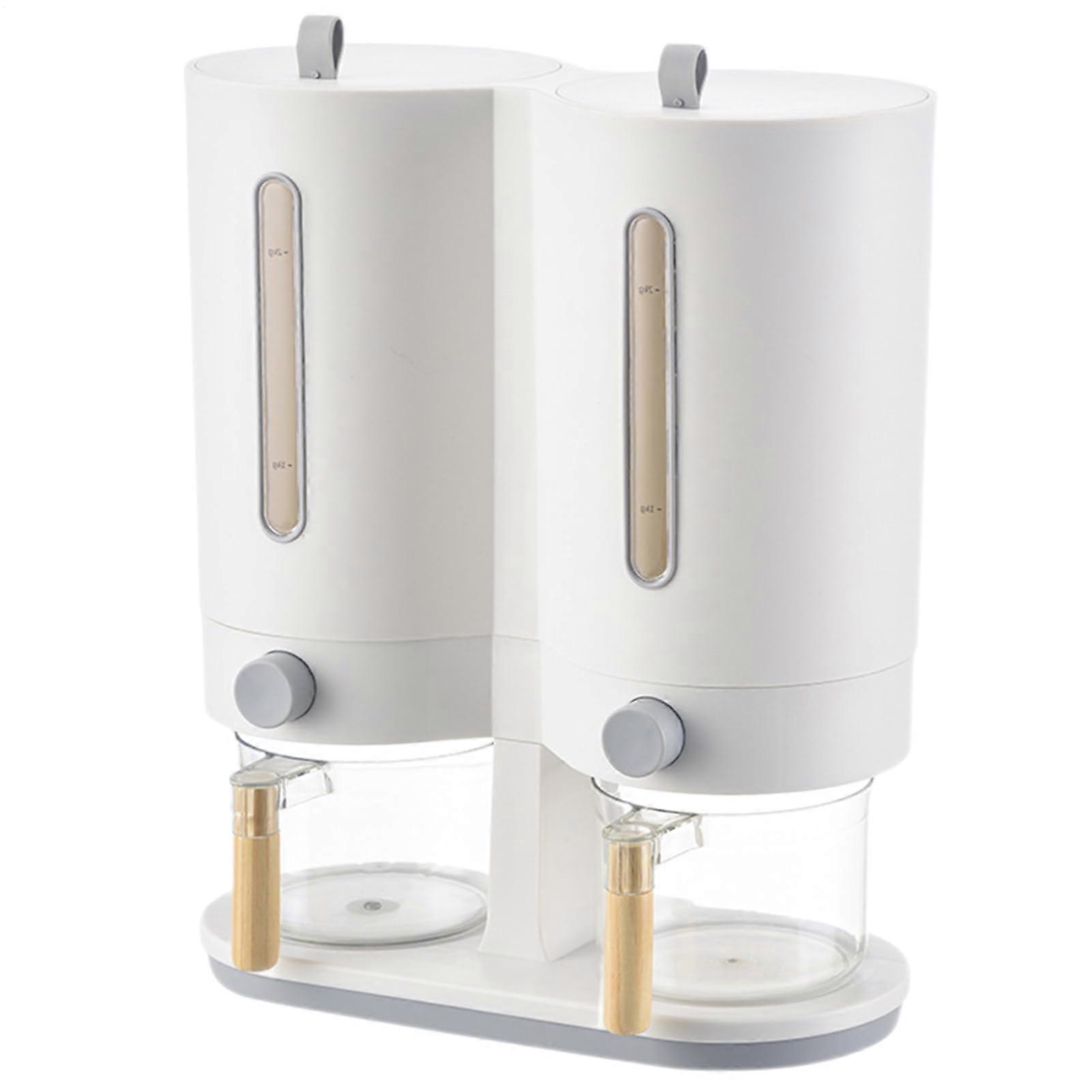 Rice Dispenser 11lbs Large Capacity Grain Storage Container with Transparent TwoLayer Design