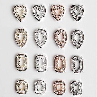 Full Coverage ABS Press On Nail Tips with 3D Korean Nail Art Charms for Durable Nail Decorations