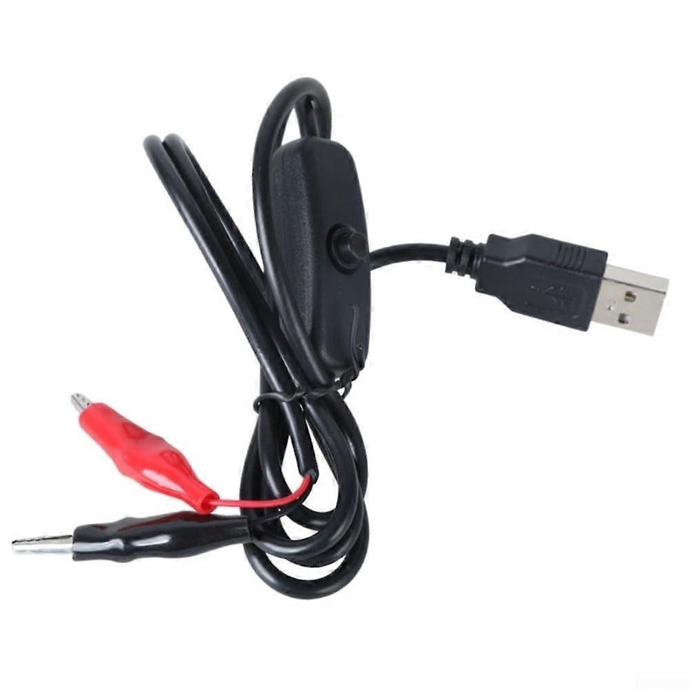 USB Clip Power Cable 9V 1M with On Off Switch for Solar Power Accessories and Device Testing