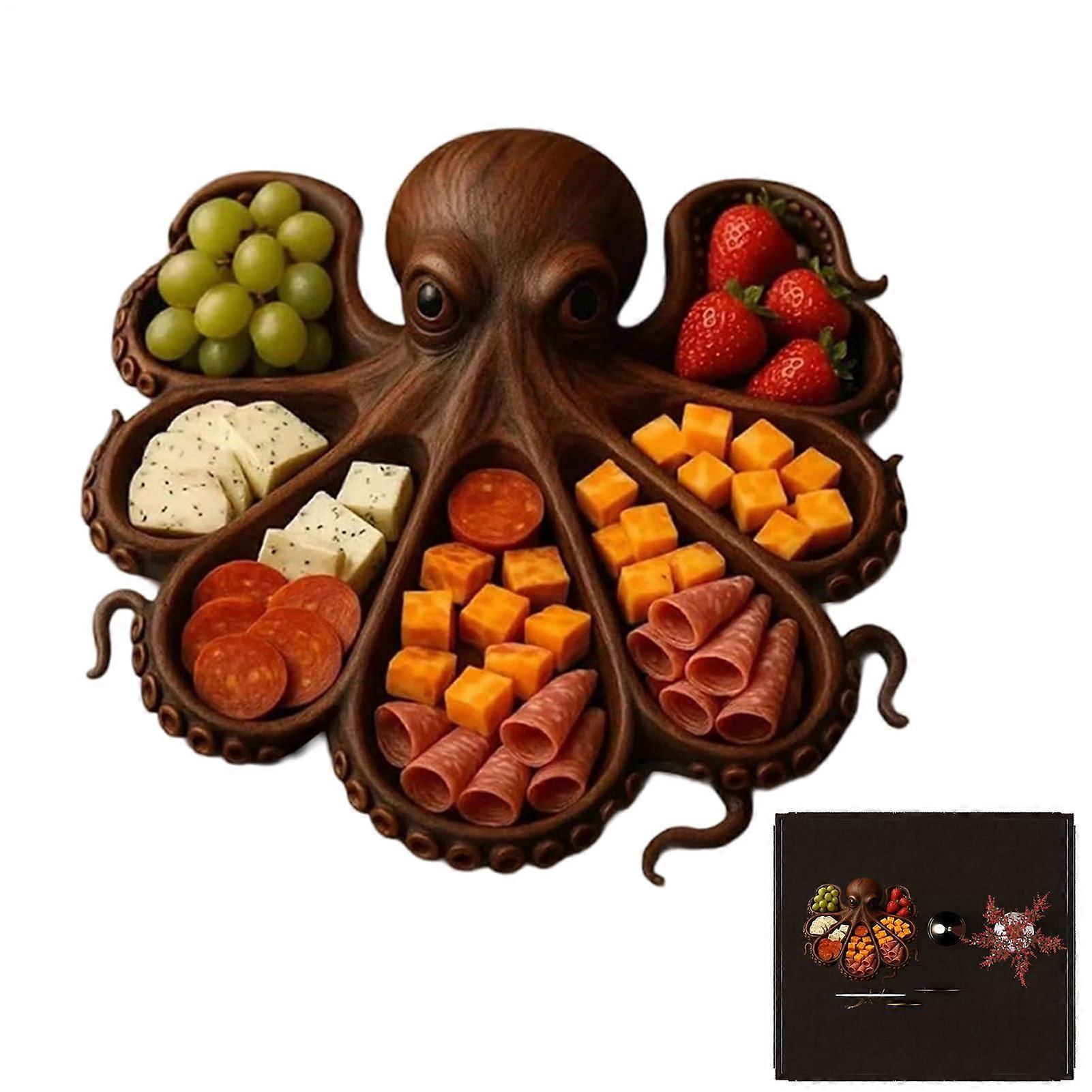 Octopus Shape Cheese Serving Board for Meat Fruit Display, Seafood Theme Party Platter